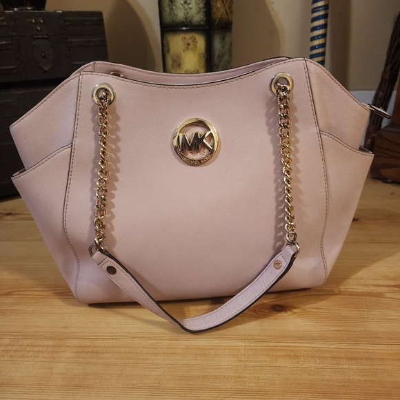 Michael Kors Powder Pink Leather Jet Set Travel Chain Tote - Picture 3 of 16